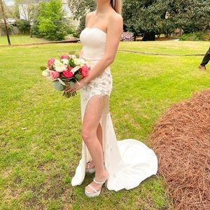 White Strapless Star Dress Sherri Hill 54198